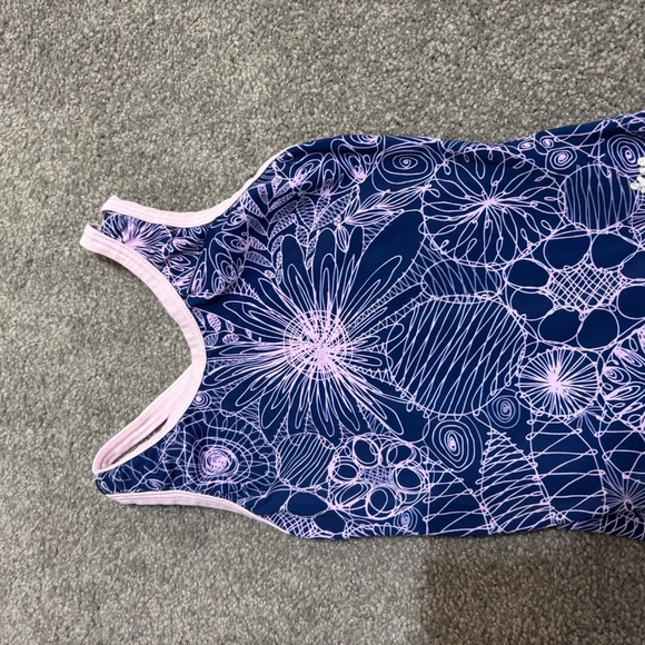 Snowflake Leotard size child medium doodles design blue and pink - Picture 5 of 9